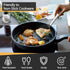 P&P CHEF Black Kitchen Cooking Utensil Set of 4, Silicone Solid Spatulas Slotted Spoons Turners for Non-stick Cookware Flipping Mixing, Heat-proof...