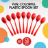 Disposable Red Plastic Spoons 50 Pcs - Heavy Duty Red Plastic Disposable Cutlery - Red Disposable Flatware, Red Plastic Silverware, Plastic Spoons...