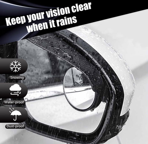 2 PCS Car Blind Spot Mirror, 2-in-1 Rearview Mirror Rain Eyebrow, Side Mirror Protection Shield, Self-adhesive Auxiliary Mirror, Universal for Mos...