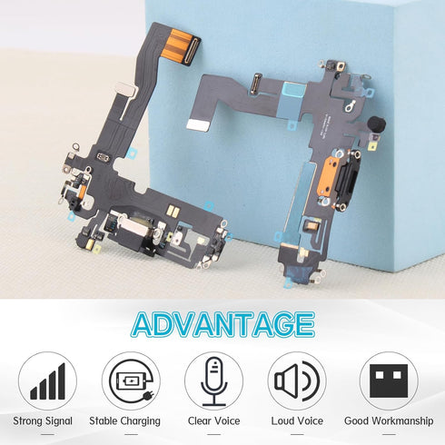 YWLRONG Replacement for iPhone 12 Charging Port Dock Connector for iPhone 12 Pro Charging Port Replacement USB Charger Board Flex Cable Assembly A...