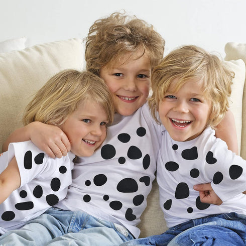 Coopay 24 Sheets Black Adhesive Felt Circles Felt Pads Spotty Dog Style 576 Pieces Irregular Shape Dots Felt for Halloween DIY Sewing Projects Cos...