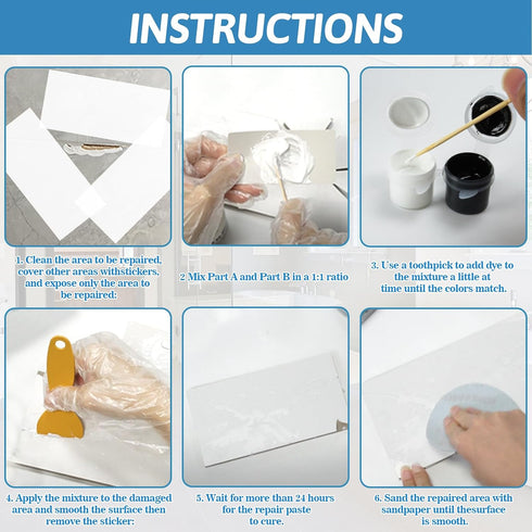 Marble & Granite Repair Kit, Tintable Porcelain Repair Kit, Quartz Countertop Repair Kits for Marble, Quartz, Resin, Acrylic, Granite and More...