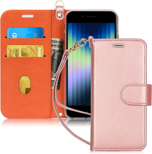 FYY Designed for iPhone SE Case 2022 (3rd Gen) / 2020 (2nd Gen) / 7 / 8 , Luxury PU Leather Wallet Phone Case with Card Holder Flip Kickstand Cove...