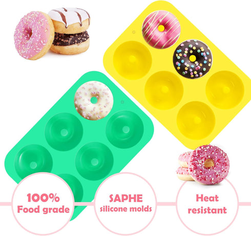 Silicone Donut Molds - Non-Stick Silicone Doughnut Pan,BPA free, Heat resistant, Dishwasher microwave safe,Perfect for baking Donut, cake, cookie,...
