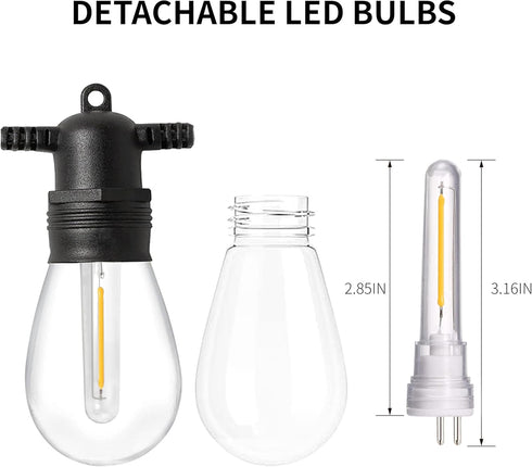 9 Pack S14 LED Replacement Bulb for Outdoor String Lights Dimmable Warm White 2700K...
