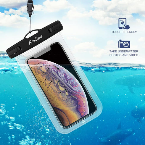 ProCase 2 Pack Waterproof Phone Pouch Case, 7" Universal Underwater Cellphone Dry Bag for iPhone 16 15 14 13 Pro Plus Max 12 11, Galaxy S24 S23 S2...