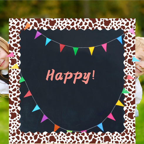 99 Feet Brown Cow Print Bulletin Board Border Trim Bulletin Board Back to School Classroom Chalkboard Decor Teacher Student Use for Classroom Scho...