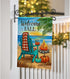 Welcome Fall Beach Pumpkin Decorative Garden Flag, Autumn Sea Ocean Chair Bonfire Coastal Yard Outside Decorations, Buffalo Plaid Check Nautical O...