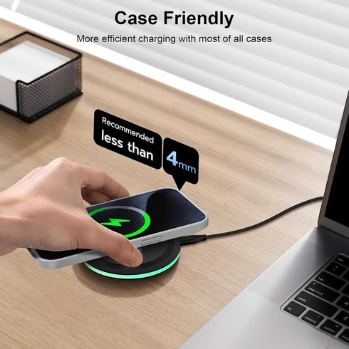 Android Phone Wireless Charger 15W Samsung S24 Ultra Fast Charging Pad Station with QC 3.0 Power Adapter for Samsung Galaxy S24 S24+ S23 FE S22 S2...