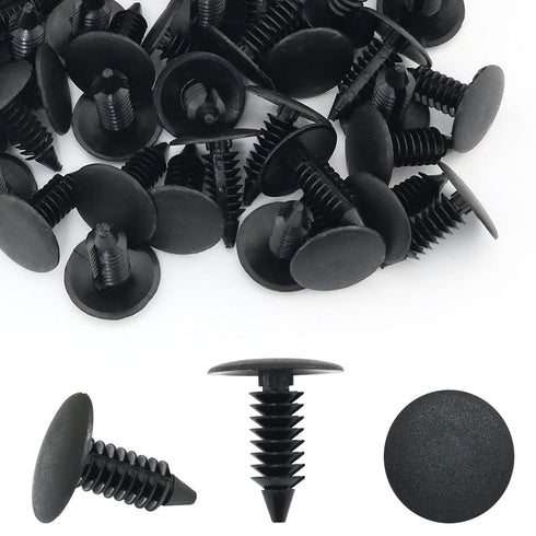 50PCS Black Plastic Nylon Rivet Clips Furniture Assembly Shelves Retainer Vapor Barrier Christmas Tree Fasteners for Crawlspace Barrier Poly Liner...