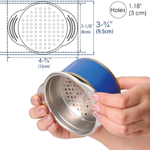 Stainless Steel Food Can Strainer Sieve Tuna Press Lid Oil Drainer Remover, Unique No-Mess Dishwasher Safe Design...