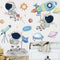Astronaut Wall Stickers, DILIBRA Planet Space Walk Spaceship DIY Art Vinyl Removable Murals Wall Decals, Cartoon Spaceman Cosmonaut Art Decoration...