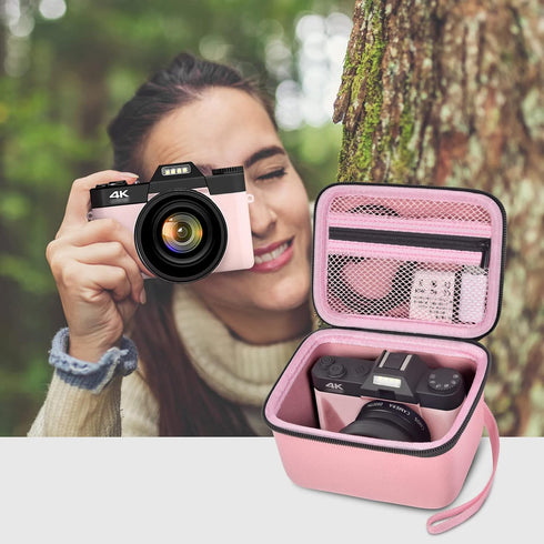 Vlogging Camera Case Compatible with Duluvulu/for TEBNGIHNM/for zheozeig/for Oiadek 4K Digital Cameras for Youtube. Vlog Camera Carrying Storage f...