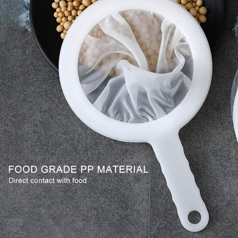 Kitchen Ultra-Fine Nylon Mesh Strainer I Plastic Sieve Fine Mesh Filter Spoon For Soy Milk Coffee Milk Yogurt Juice Kefir Honey Wine coladores de ...