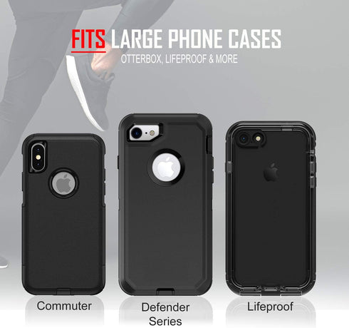 RevereSport Waterproof Running Armband for Phone with Case On (Otterbox, Lifeproof). Sports Phone Holder Compatible iPhone 16/15/14/13/12/11/SE Sa...