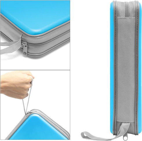 CD Case Holder, 80 Capacity CD/DVD Case Holders Wallet Hard Plastic CD DVD Disc Cases Storage Binder for Car Home Office Travel (Sky Blue)...