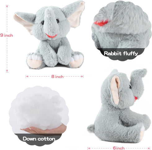 Elephant Stuffed Animal Grey Stuffed Elephant Plush Toys Cute Plush Elephant Toy Elephant Gifts for Women Elephants Stuffed Animals for Kids Girls...