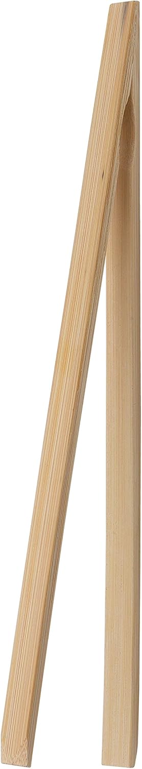 HIC Kitchen Toast Tongs, Natural Bamboo, 12-Inches...