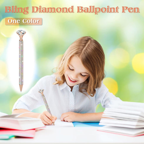 6 Pcs Big Diamond Pens with Crystal Bling Rhinestone Pen Metal Diamond Ballpoint Pens Glitter Wedding Bridal Shower Favors Diamond Black Ink Pens ...