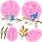 Mujiang 3D Owls Birds Silicone Molds Tree Branch Leaves Fondant Mold For Flower Chocolate Candy Cake Decorating Set of 4...