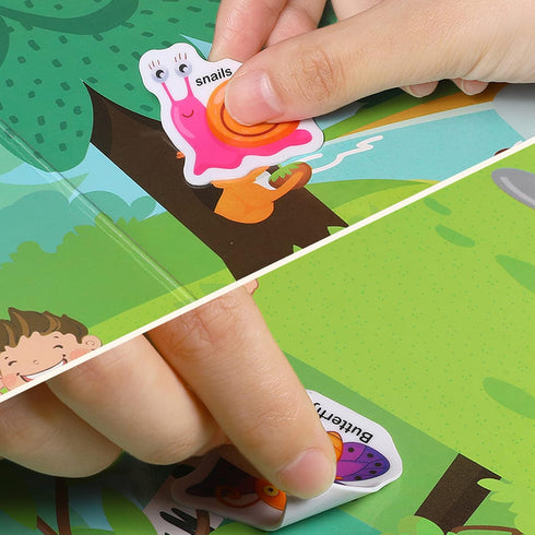 Portable Jelly Sticker Quiet Book for Kids, Reusable Sticker Book for Toddlers, Montessori Busy Book, Preschool Learning Activities Travel Toys (I...