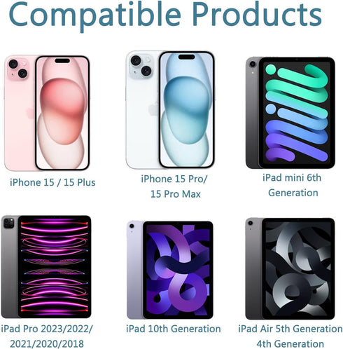 DTOL USB C to USB C Cable (6.6ft Nylon Braided), 60W/45W/36W/30W/20W/18W Fast Charging, Compatible with iPhone15/iPad/MacBook, Samsung and More...