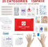 Small First Aid Kit, 150 Piece with Foil Blanket, Scissors First Aid Bag for Emergency, Home, Camping, Travel, Sports, Office, Outdoor, Car, Schoo...