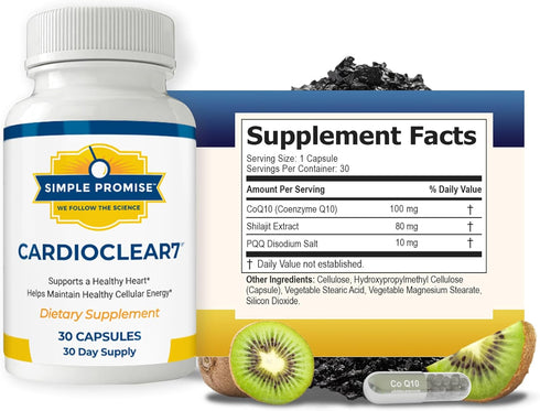 Cardio Clear 7 - Heart Health Supplements - Maintain Cellular Energy - Contains CoQ 10, 30 Day Supply...