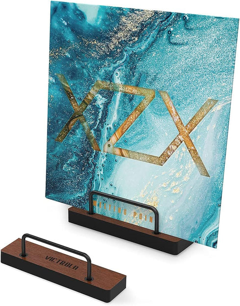 Victrola The Shelves – Vinyl Record Display Holders – Showcase Your Favourite Album Art, Set of 2, with Black Metal Accents, Wall Mountable (Pair,...
