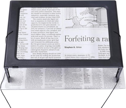Hands-Free Magnifying Glass Large Full-Page Rectangular 3X Magnifier LED Lighted Illuminated Foldable Desktop Portable for Elder...