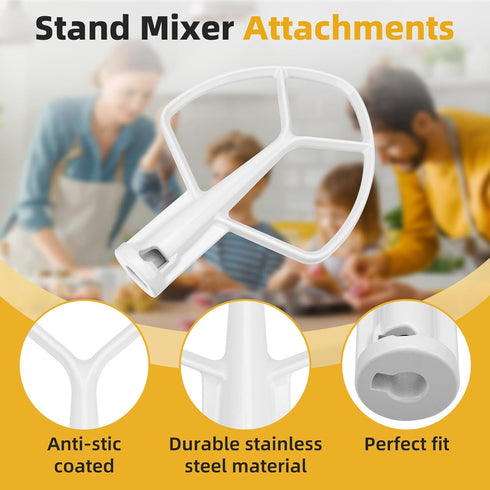 K5AB K5SS Coated Flat Beater Replacement for Kitchenaid 5 Qt Bowl Mixer K4 K5 KP50 KSM5 KSM50 KSM500PS KSM450, Paddle Attachment for Kitchenaid Mi...