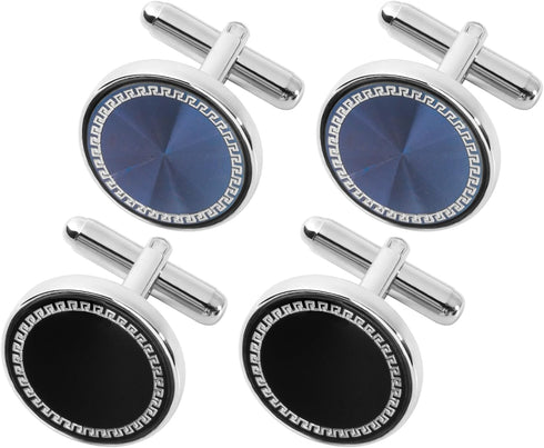 Cufflinks for Men Classic Wedding Business Shirt Cuff Links Silver Gold Black Set Gifts with Box...