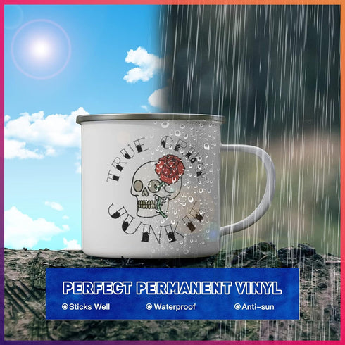 HTVRONT White Permanent Vinyl Rolls - 12" x 11 FT Adhesive White Vinyl Compatible with Cricut Cutting Machine, Silhouette, Cameo, Signs, Scrapbook...