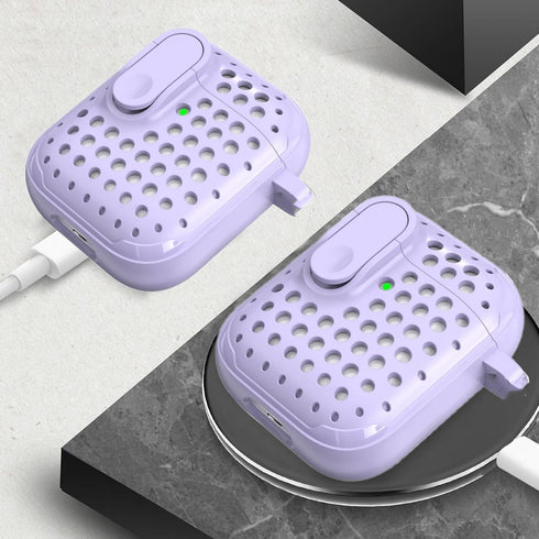 Compatible AirPods 1 AirPods 2 Case Cover with Cleaning Pen Kit, Anti-Fall Lock Design, Hollow TPU Drop Protection, Front LED Visible Cover with R...