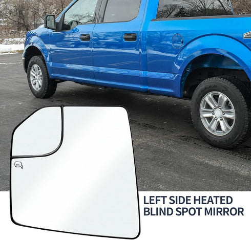 Left Driver Side Mirror Glass Heated Blind Spot Mirror Side Rear View Heated Convex Mirror Replacement for Ford F150 2015-2020...