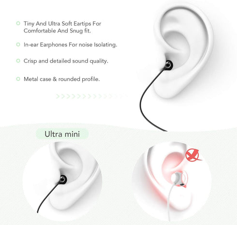AGPTEK Sleep Earbuds, in-Ear Earphones for Sleeping with 3 Sizes Ultra-Light Soft Silicone, Noise Isolating Headphone Perfect for Sleeping, Insomn...