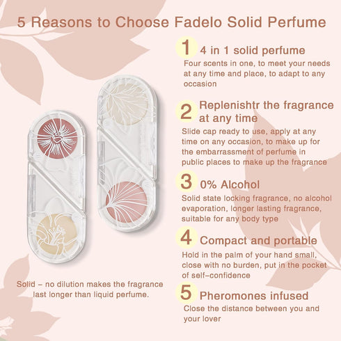 New and Improved! 4-in-1 Portable Heart Solid Perfume for Women,Pheromones Infused Solid Cologne Balm - Includes 4 Scents- TSA Approved...