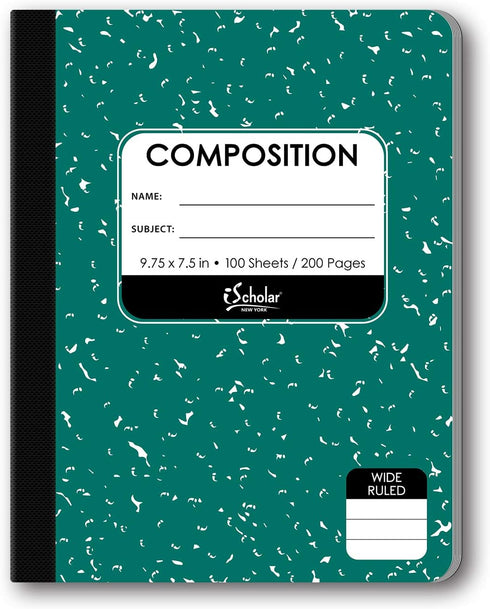 iScholar Composition Book, Wide Ruled, 9.75 x 7.5 - Inches, 100 Sheets, Cover Color May Vary (18100)...