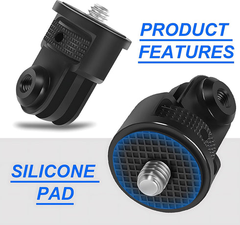 Aluminum Camera Tripod Mount Adapter & 1/4"-20 Adapter Screw Head Camera Mount, Tripod Conversion Adapter for Insta 360 X4 X3 X2 X, DJI Pocket 2, ...