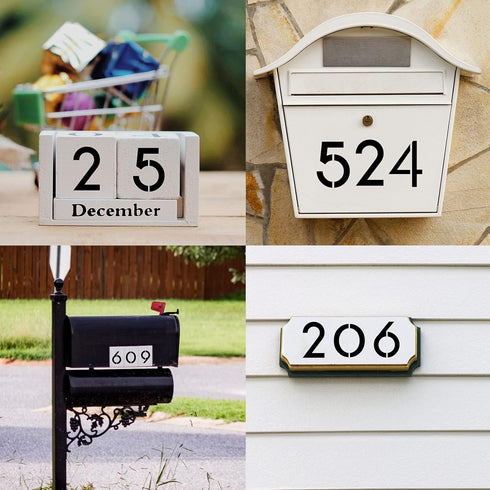 DXCYZ 3 Inch Large Number Stencils Kit 0-9 Address Number Stencil, 10PCS Reusable Plastic Painting Number Templates for Mailbox Signs, Door...