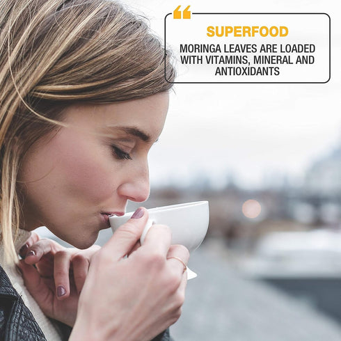 Tipson Organic Moringa Caffeine Free Herbal Tea - Lemon Flavor - 25 Premium Double Chambered Bags - Superfood - Keto/Paleo...