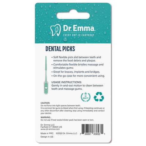 Soft Rubberized Dental Picks Mint Brush Picks, 100 Count (4 Packs, Mint)...