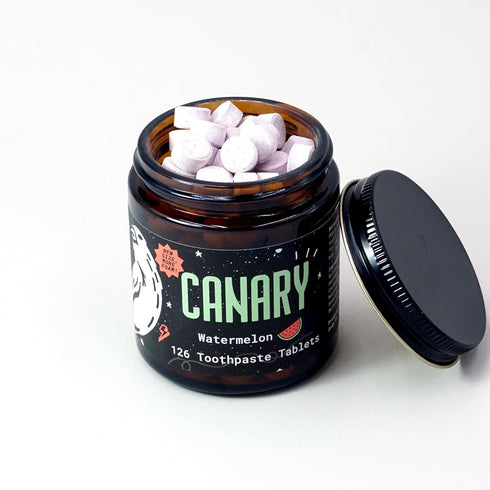 Canary Toothpaste Tablets Watermelon - Chewable Nano-Hydroxyapatite Teeth Cleaning Tablet - No Fluoride, Great for Travel, Zero Waste 126 Count...