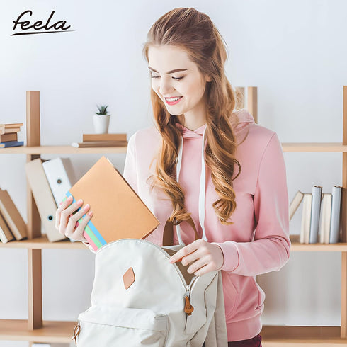 feela 16 Pack Composition Notebook Bulk, Kraft Cover Lined Blank College Ruled Travel Journals with Pastel Color Spine For Women Students Office, ...