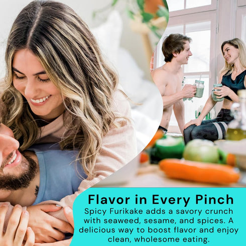 Ocean Balance Spicy Furikake Seasoning w/Cayenne Pepper –Furikake Seasoning w/Sesame Seeds + Maine Coast Seaweed – Great for Sushi Rice Seasoning,...