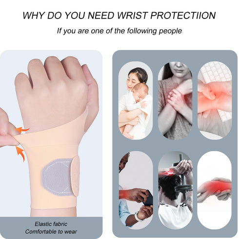 2 Pcs Ultra-Thin Wrist Brace Support for Carpal Tunnel, Pain Relief, Arthritis, Tendonitis, Elastic Wrist Wraps Right and Left Hands - Compression...