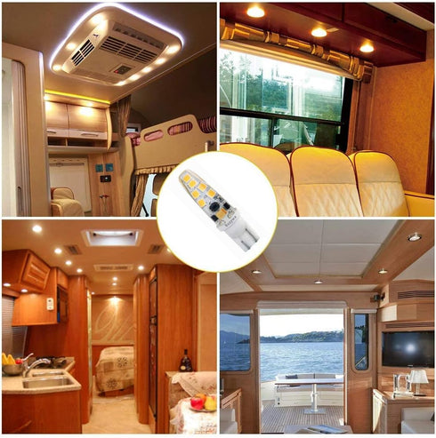 T5 T10 921 194 Wedge Base Landscape 12volt LED Waterproof Light Bulb, 25W Equivalent 3Watt, Warm White 2700K-3000K for Outdoor Landscape RV Camper...