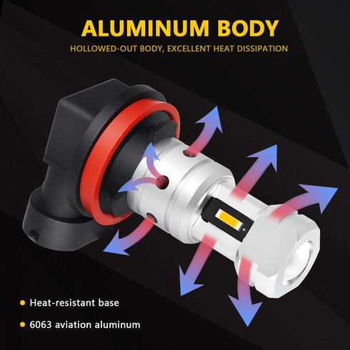 PHINLION H8 H11 LED Yellow Fog Light Bulbs, 3800 Lumens Super Bright H11LL H16 LED Bulb Replacement for Car Truck DRL and Fog Lights, 3000K Golden...