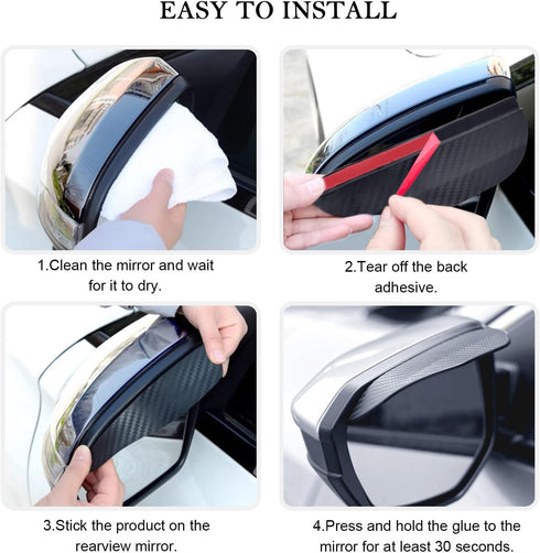 2pcs Universal Car Side Wing Mirror Rain Protector Cover Cap Smoke Guard Rear View Side Mirror Deflectors Rain Eyebrow for Cars SUV Truck Rear Vie...