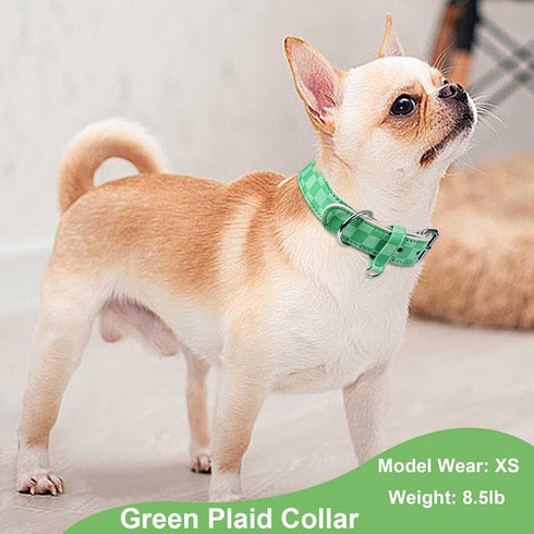 Dog Collar for Small Medium Large Dogs, Plaid Dog Collar Girl, Puppy Collars Chihuahua Collar Adjustable Pet Collar Collar para Perros (X-Small)...
